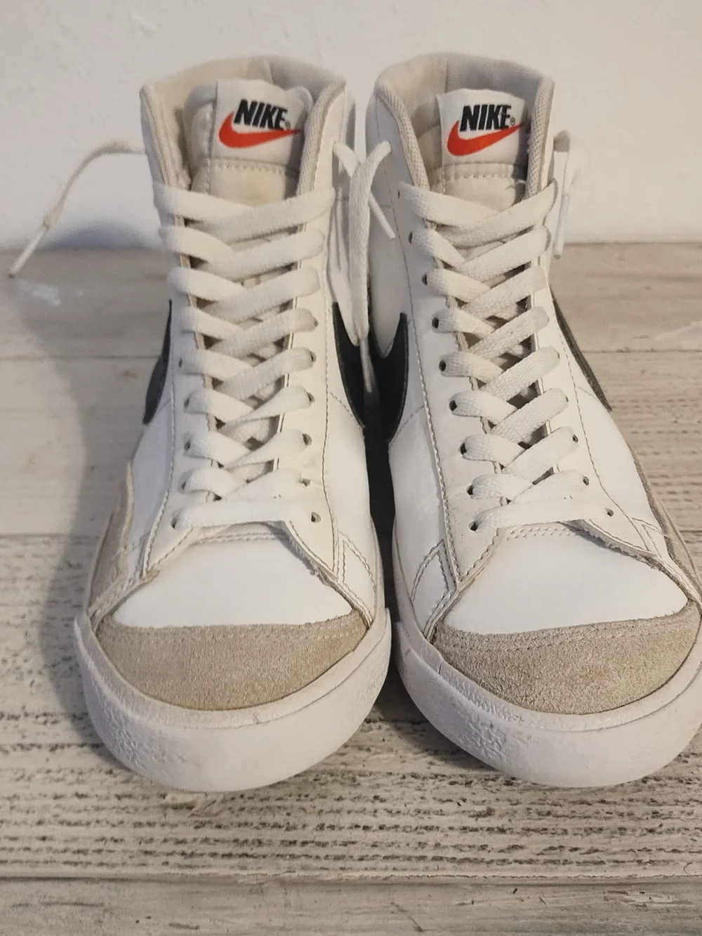 Nike Blazer Mid 77 Boys Size 7Y White Black Casual Leather Shoes Sneakers